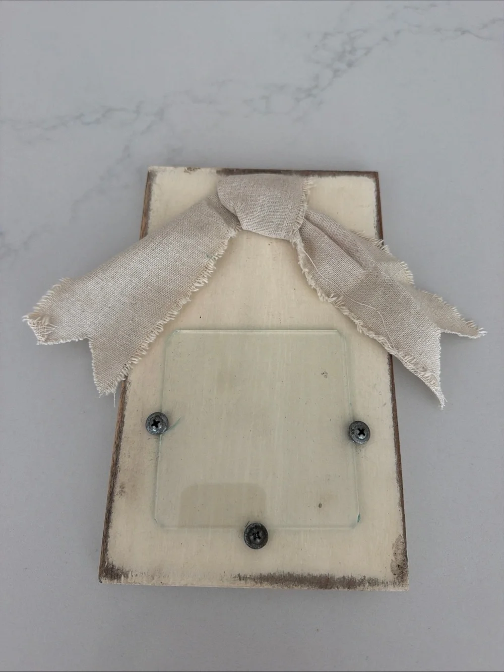 Neutral Cream Fabric Bow Wall Frame Accent